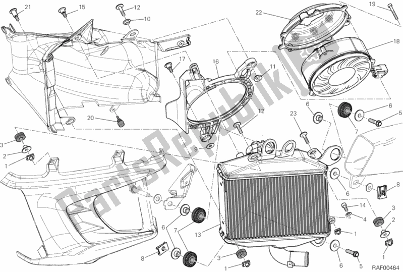Todas las partes para Radiador, Agua, Lh de Ducati Diavel Brasil 1200 2014